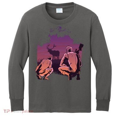 Deer Hunting Scene Kids Long Sleeve Shirt