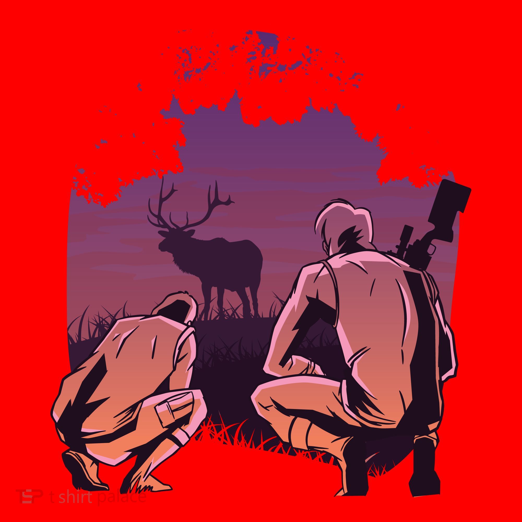 Deer Hunting Scene Santa Hat