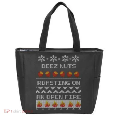 Deez Nuts Roasting On An Open Fire Ugly X-Mas Tote Bag