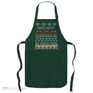 Deez Nuts Roasting On An Open Fire Ugly X-Mas Apron