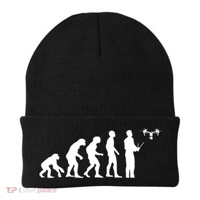 Drone Evolution Funny Quadcopter Drone Pilot Gift Beanie