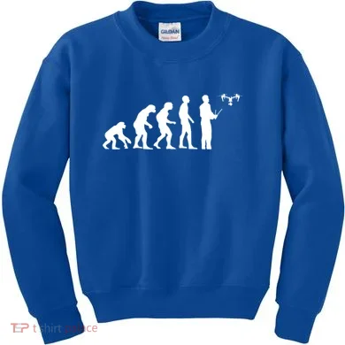 Drone Evolution Funny Quadcopter Drone Pilot Gift Kids Sweatshirt