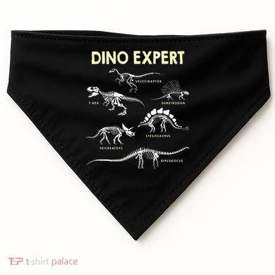 Dino Expert Future Paleontologist Dinosaur Fossil Bones USA-Made Doggie Bandana