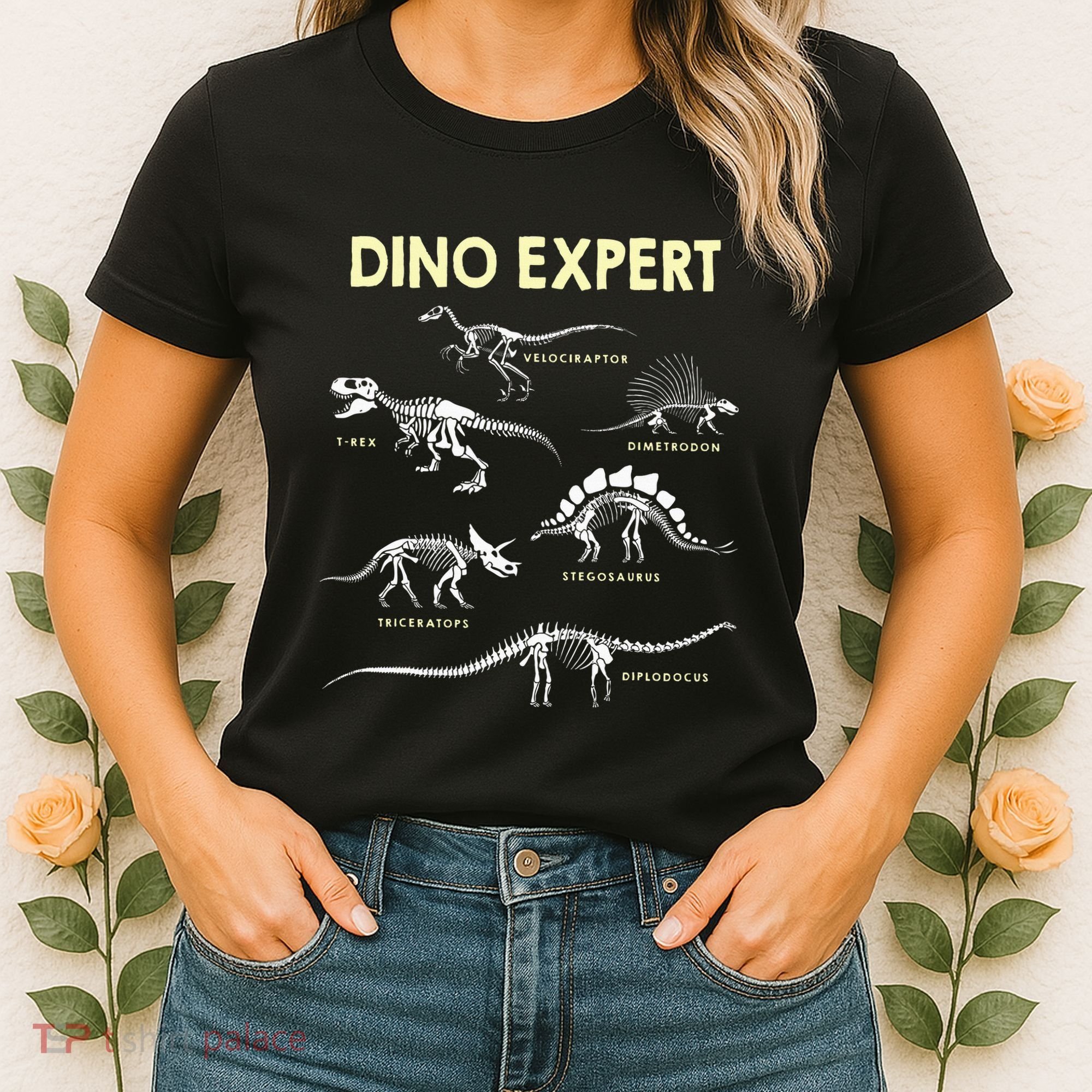 Dino Expert Future Paleontologist Dinosaur Fossil Bones Women's T-Shirt