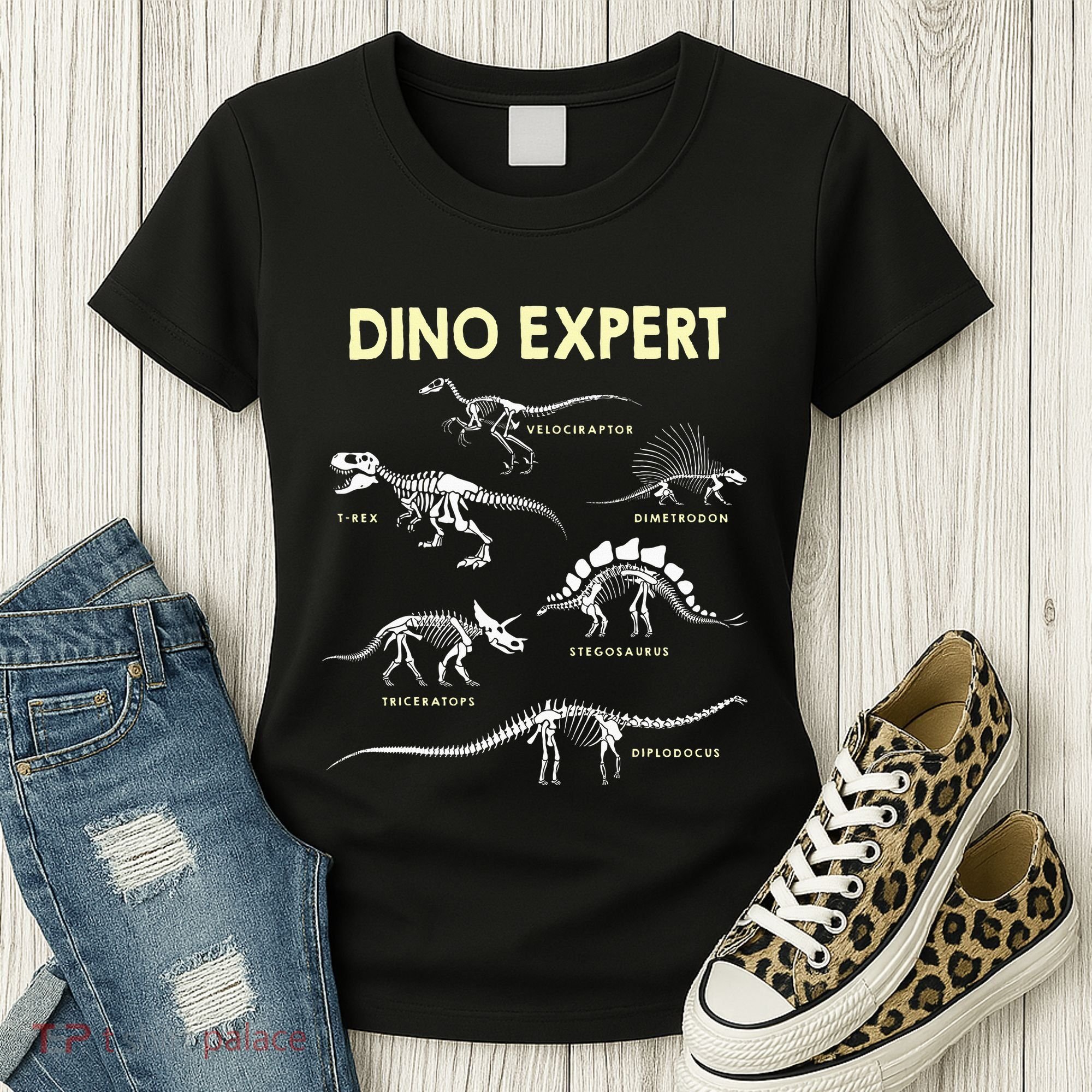 Dino Expert Future Paleontologist Dinosaur Fossil Bones Women's T-Shirt