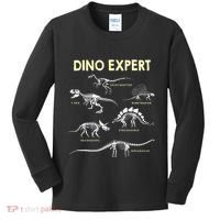 Dino Expert Future Paleontologist Dinosaur Fossil Bones Kids Long Sleeve Shirt thumb 0