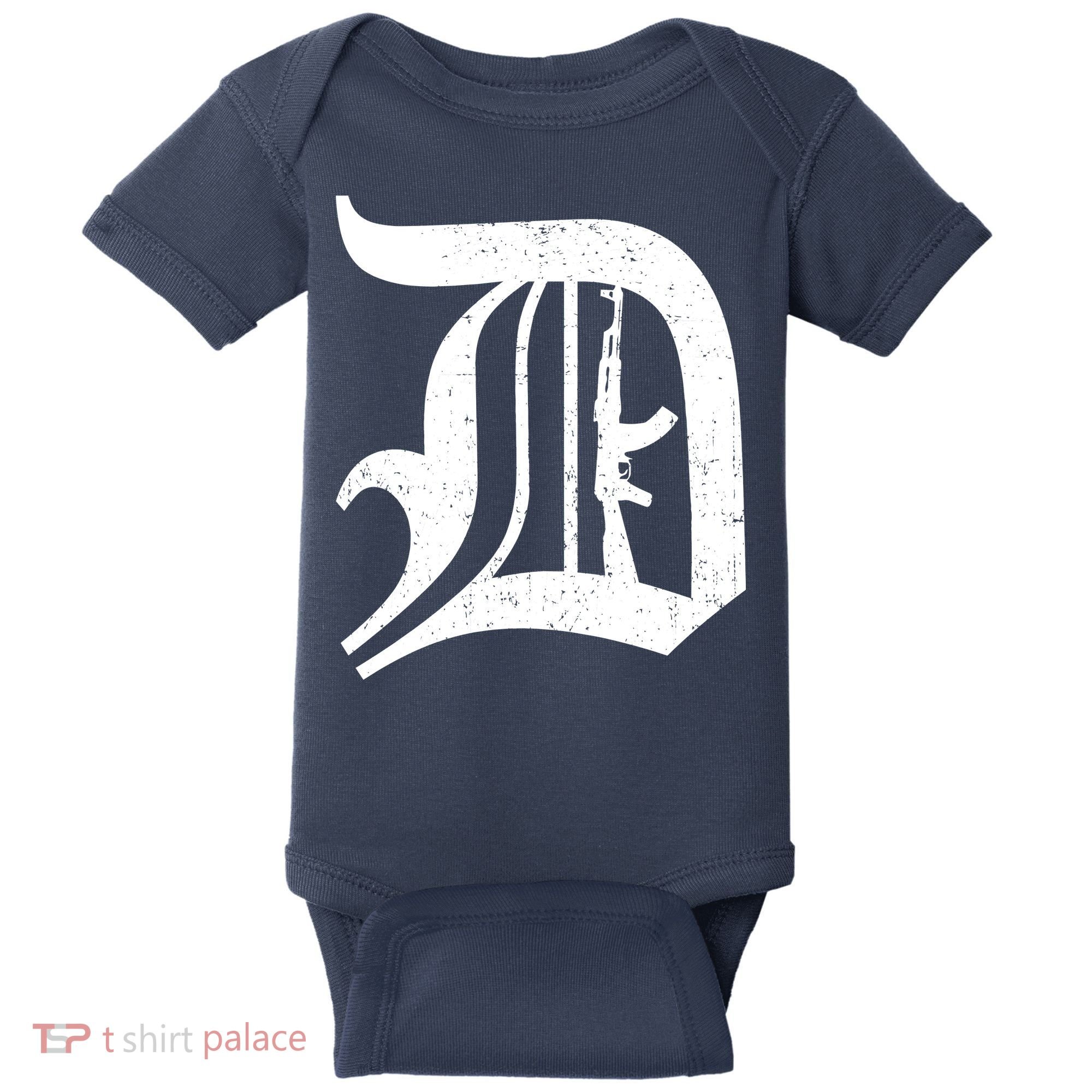 Defend Detroit Gun AK47 Baby Bodysuit