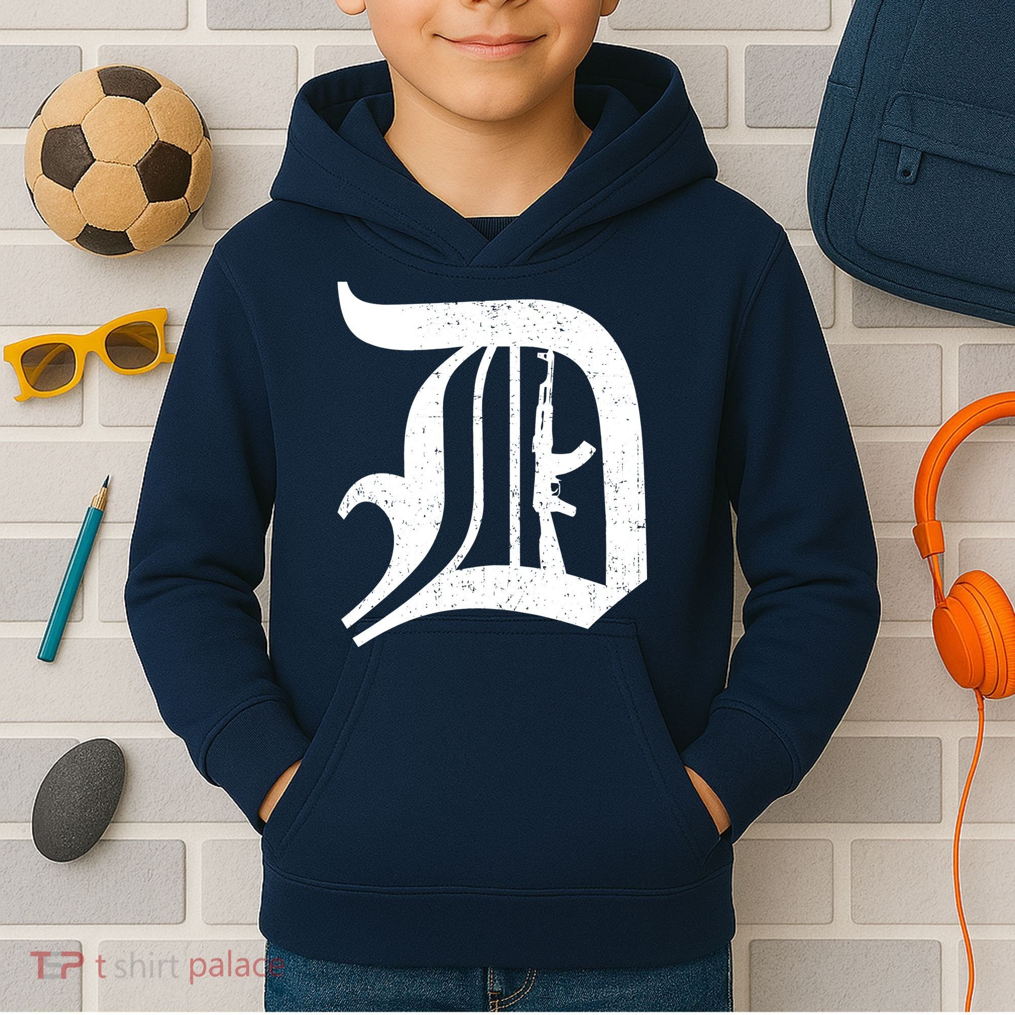 Defend Detroit Gun AK47 Kids Hoodie
