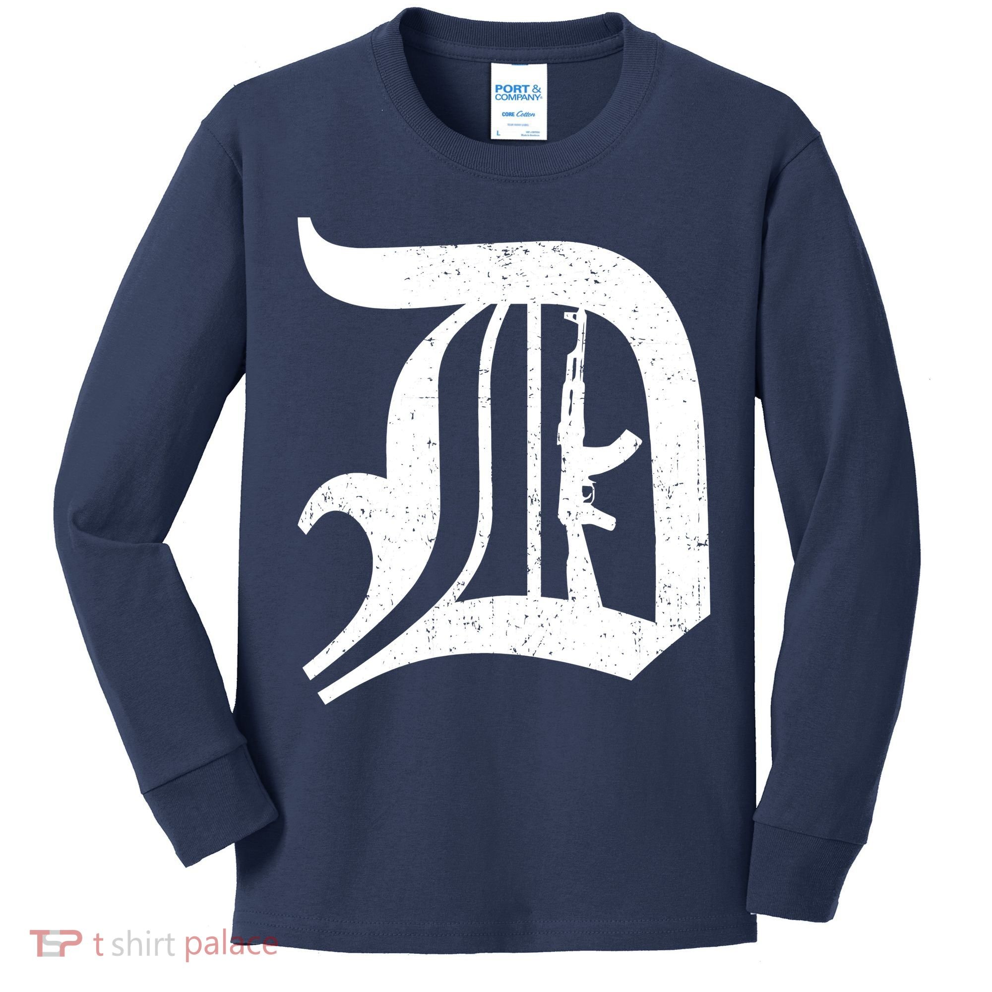 Defend Detroit Gun AK47 Kids Long Sleeve Shirt