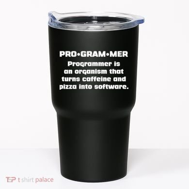 Definition of A Programmer Funny Coffee Tumbler