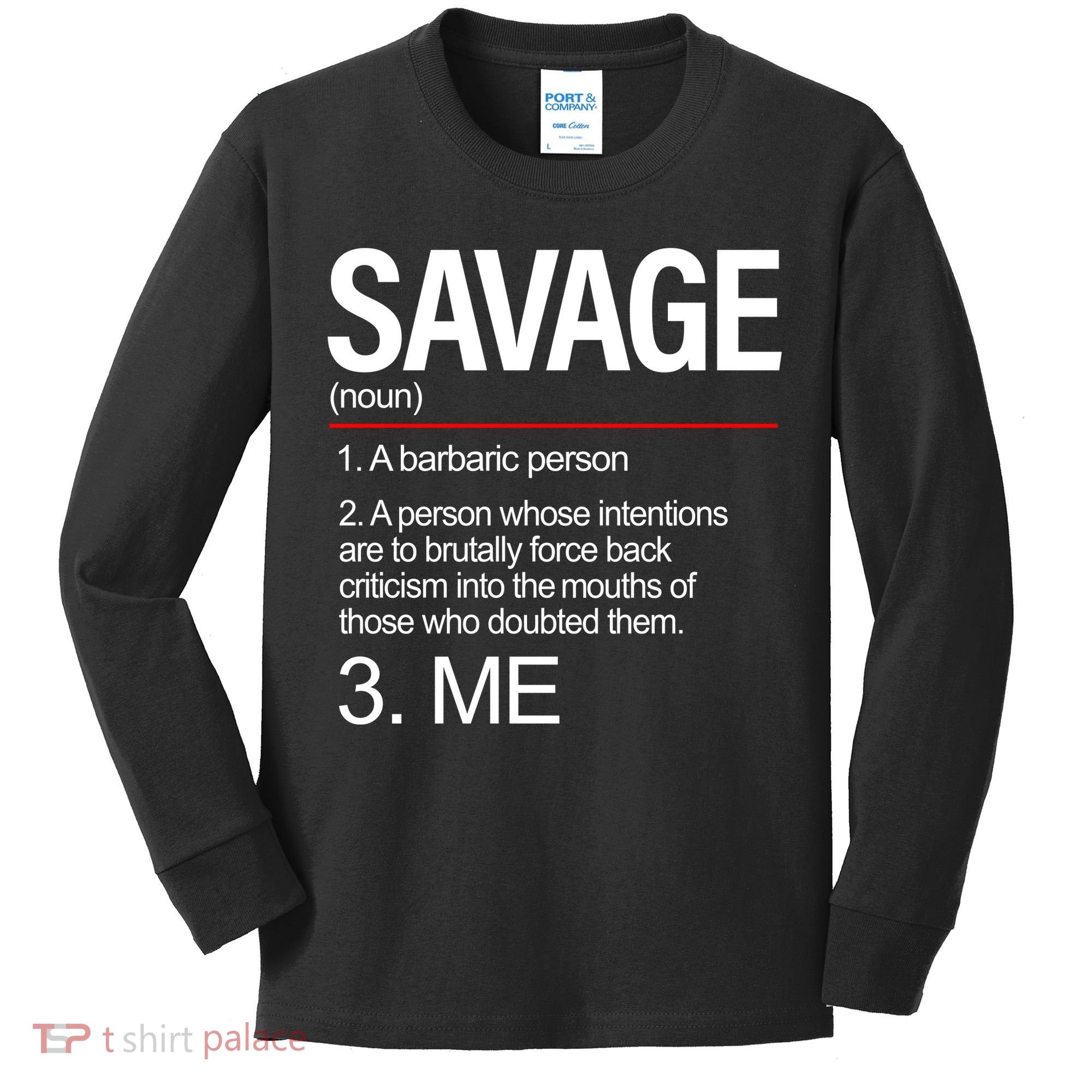 Definition Of Savage Kids Long Sleeve Shirt