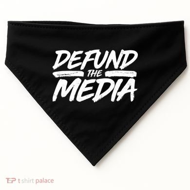 Defund The Media Distressed USA-Made Doggie Bandana