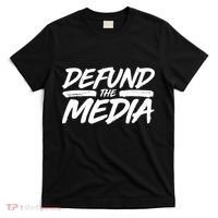 Defund The Media Distressed T-Shirt thumb 0