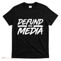 Defund The Media Distressed T-Shirt thumb 0