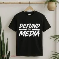 Defund The Media Distressed T-Shirt thumb 2