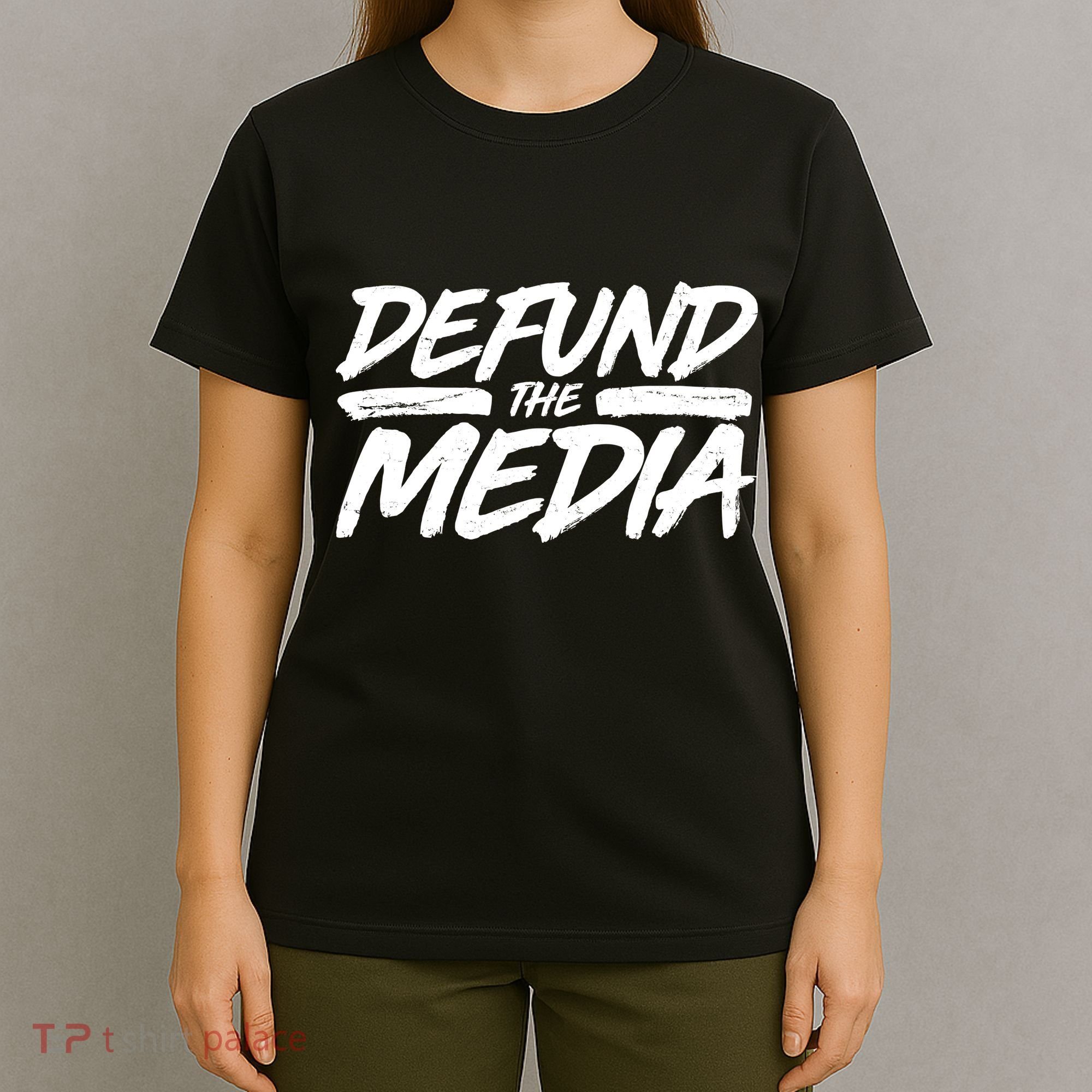 Defund The Media Distressed T-Shirt