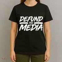 Defund The Media Distressed T-Shirt thumb 4