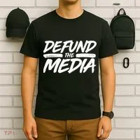 Defund The Media Distressed T-Shirt thumb 6