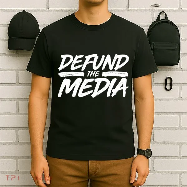 Defund The Media Distressed T-Shirt