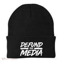 Defund The Media Distressed Beanie thumb 0