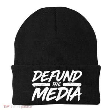 Defund The Media Distressed Beanie