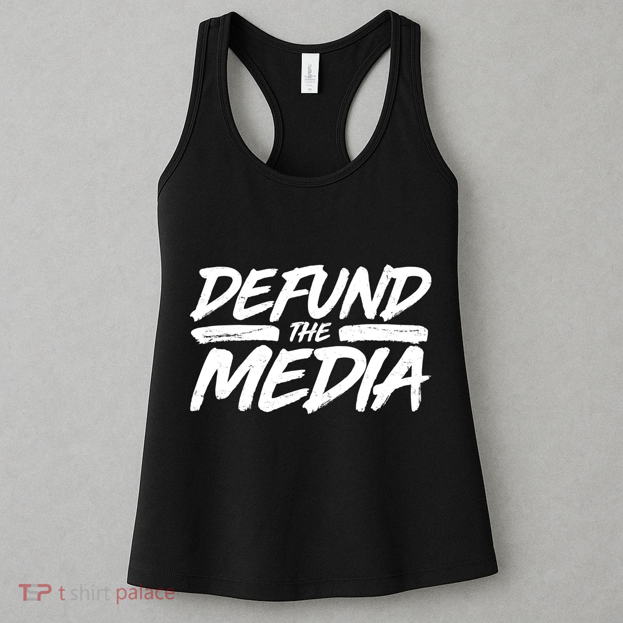Defund The Media Distressed Women's Tank Top