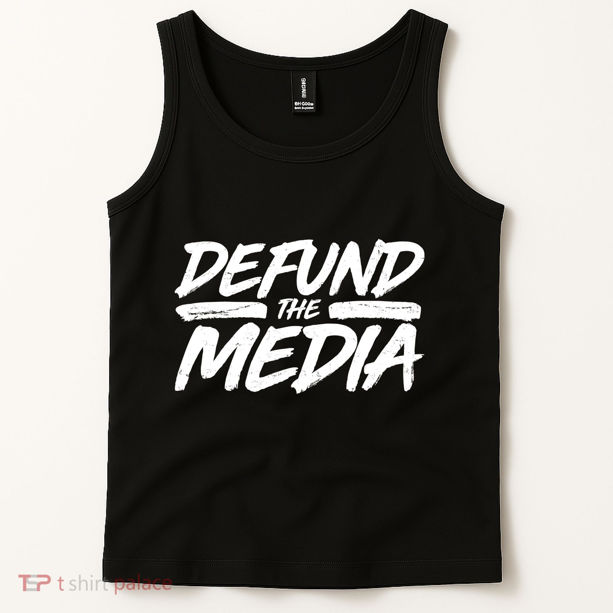 Defund The Media Distressed Tank Top