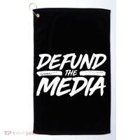 Defund The Media Distressed Golf Towel thumb 0