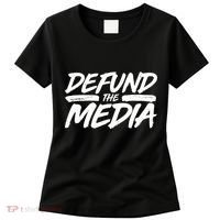 Defund The Media Distressed Women's T-Shirt thumb 0