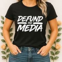 Defund The Media Distressed Women's T-Shirt thumb 2