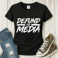 Defund The Media Distressed Women's T-Shirt thumb 3