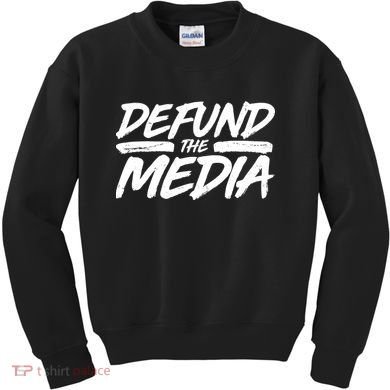 Defund The Media Distressed Kids Sweatshirt