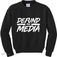 Defund The Media Distressed Kids Sweatshirt thumb 0