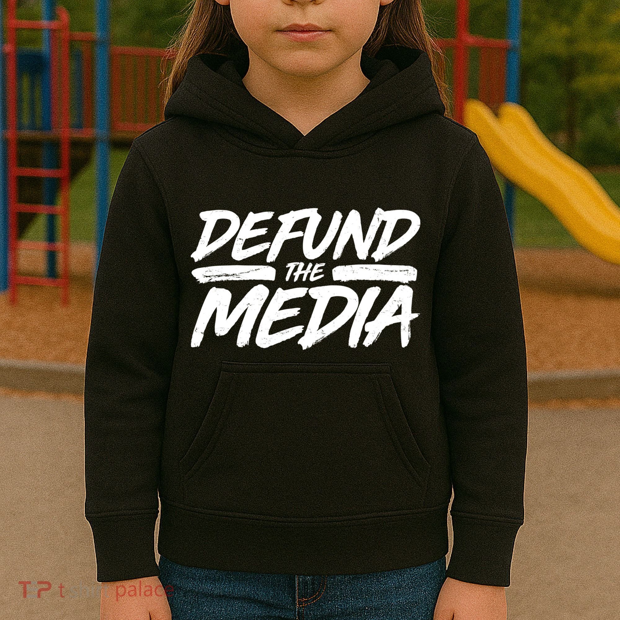 Defund The Media Distressed Kids Hoodie