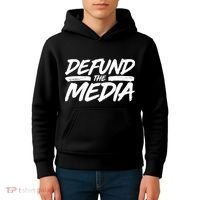 Defund The Media Distressed Kids Hoodie thumb 4