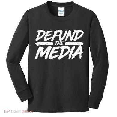 Defund The Media Distressed Kids Long Sleeve Shirt
