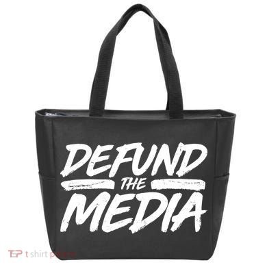 Defund The Media Distressed Tote Bag
