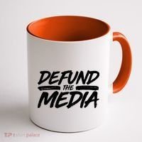 Defund The Media Distressed Coffee Mug thumb 1