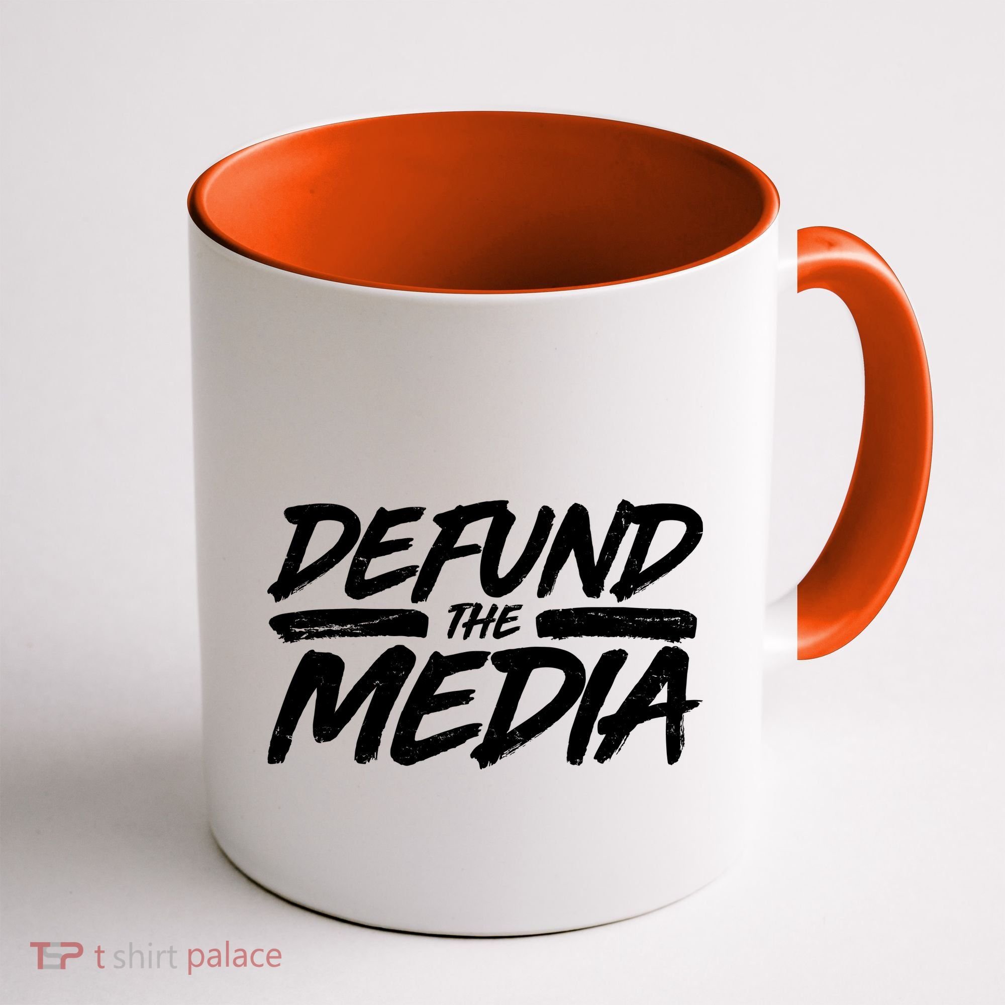 Defund The Media Distressed Coffee Mug