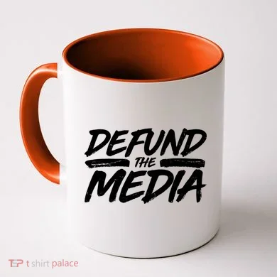 Defund The Media Distressed Coffee Mug