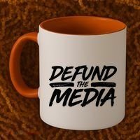 Defund The Media Distressed Coffee Mug thumb 2