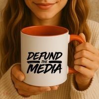 Defund The Media Distressed Coffee Mug thumb 3
