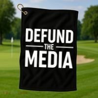 Defund The Media Protest Golf Towel thumb 1