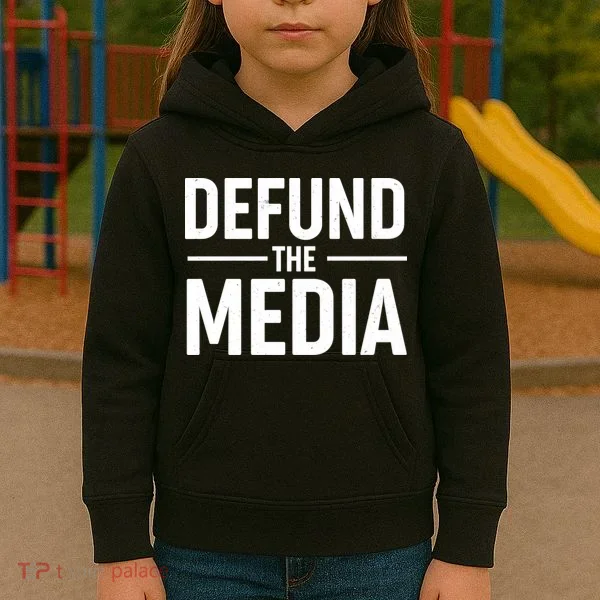 Defund The Media Protest Kids Hoodie
