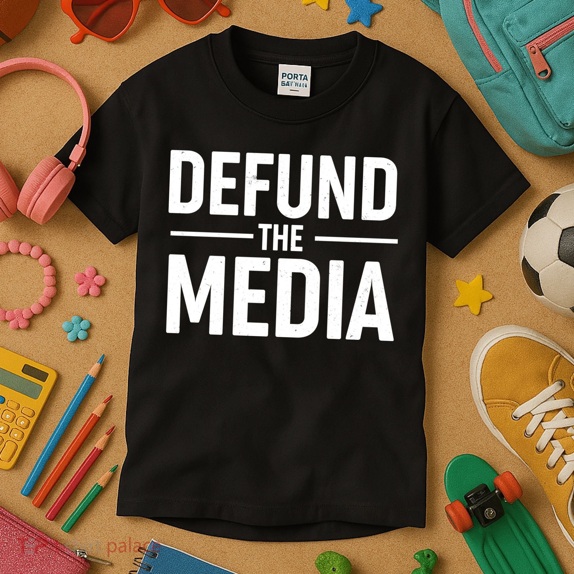 Defund The Media Protest Kids T-Shirt