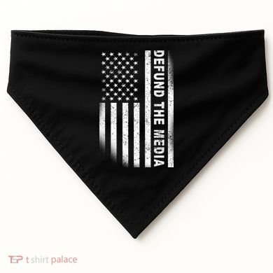 Defund The Media US Flag USA-Made Doggie Bandana