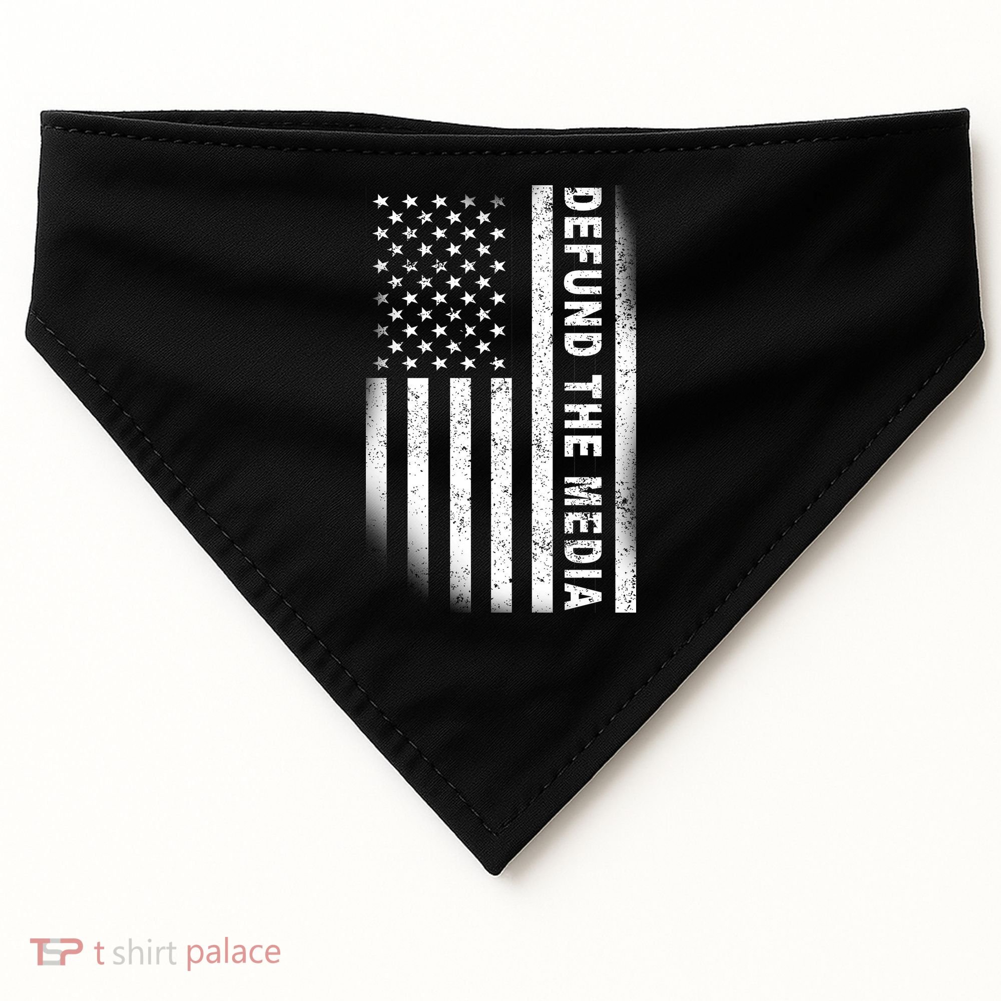 Defund The Media US Flag USA-Made Doggie Bandana