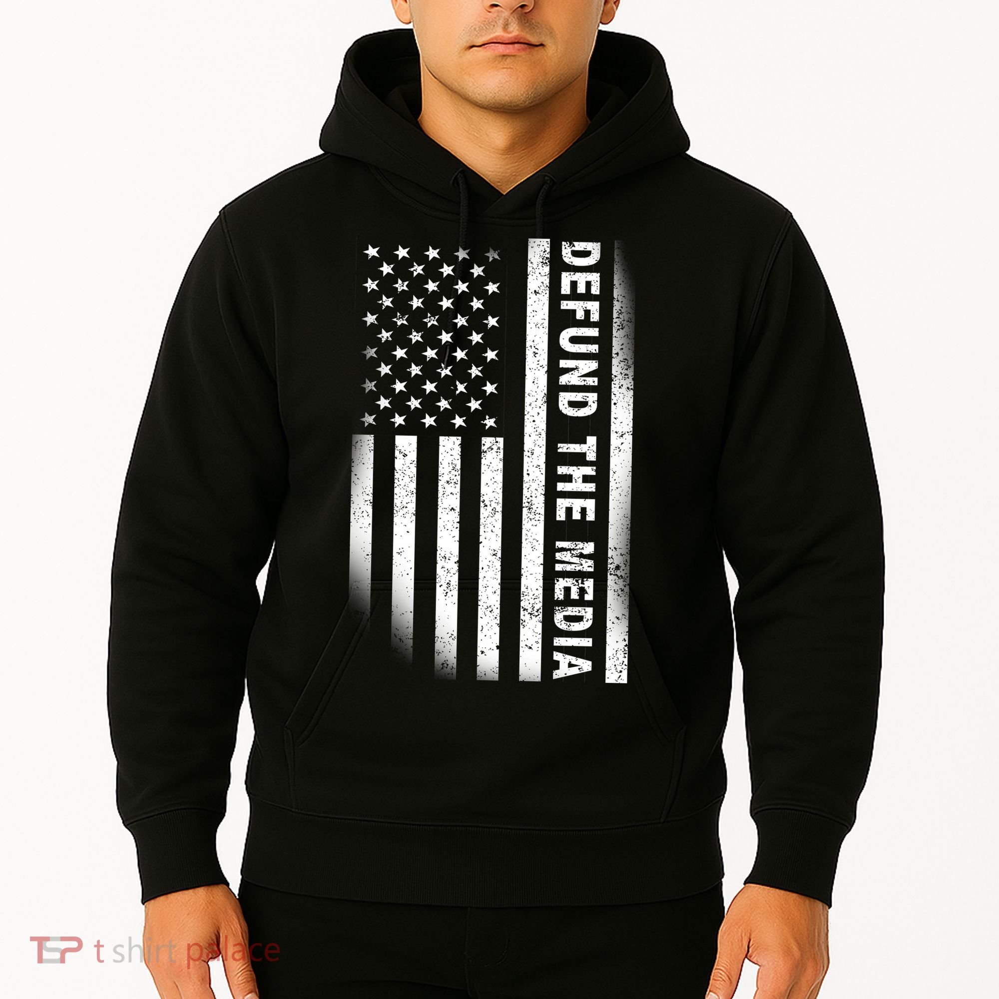 Defund The Media US Flag Hoodie