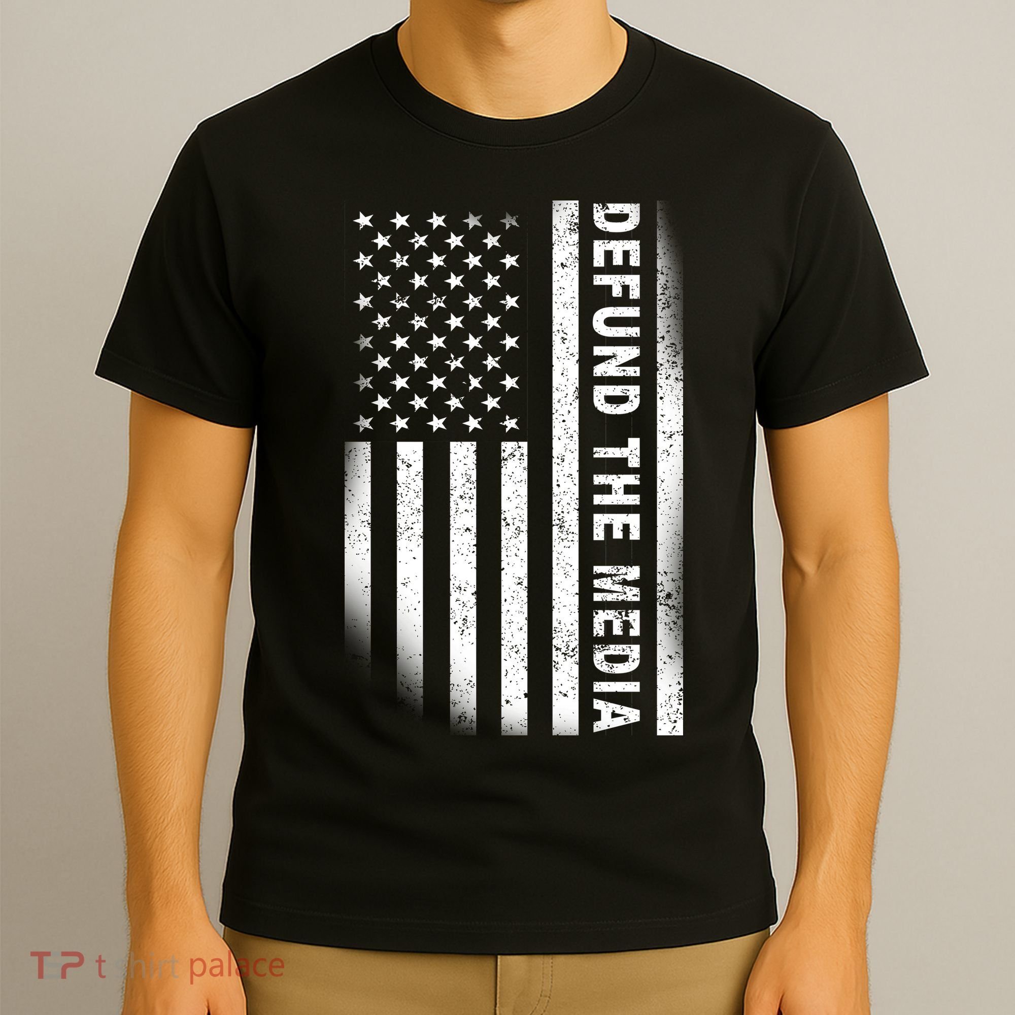 Defund The Media US Flag T-Shirt