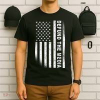 Defund The Media US Flag T-Shirt thumb 6